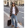 image:imageSidefeel Cardigan Sweaters for Women Printed Cropped SweaterChicory Coffee