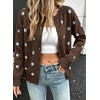 image:imageSidefeel Cardigan Sweaters for Women Printed Cropped SweaterChicory Coffee