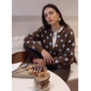 image:imageSidefeel Cardigan Sweaters for Women Printed Cropped SweaterChicory Coffee