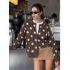 image:imageSidefeel Cardigan Sweaters for Women Printed Cropped SweaterChicory Coffee