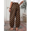 image:imageSidefeel High Waisted Barrel Jeans for Women TrendyBrown Blue Dots