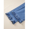image:imageSidefeel Ruffle Jeans for Women Wide Straight Leg Denim Stretch PantsLight Blue