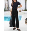 image:imageSidefeel Womens Barrel Baggy Jeans Drawstring Denim PantsBlack