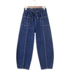 image:imageSidefeel Womens Barrel Baggy Jeans Drawstring Denim PantsBluing