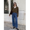 image:imageSidefeel Womens Barrel Baggy Jeans Drawstring Denim PantsDark Blue