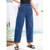 image:imageSidefeel Womens Barrel Baggy Jeans Drawstring Denim PantsDark Blue