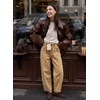 image:imageSidefeel Womens Barrel Baggy Jeans Drawstring Denim PantsKhaki