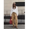 image:imageSidefeel Womens Barrel Baggy Jeans Drawstring Denim PantsKhaki