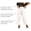 image:imageSidefeel Womens Barrel Baggy Jeans Drawstring Denim PantsWhite