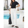 image:imageSidefeel Womens Barrel Baggy Jeans Drawstring Denim PantsWhite