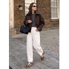 image:imageSidefeel Womens Barrel Baggy Jeans Drawstring Denim PantsWhite