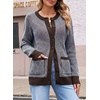 image:imageSidefeel Womens Button Down Plaid Cardigan Sweater Fall OutfitDark Brown