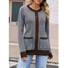 image:imageSidefeel Womens Button Down Plaid Cardigan Sweater Fall OutfitDark Brown