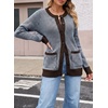 image:imageSidefeel Womens Button Down Plaid Cardigan Sweater Fall OutfitDark Brown