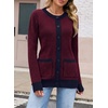 image:imageSidefeel Womens Button Down Plaid Cardigan Sweater Fall OutfitRed Dahlia