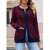 image:imageSidefeel Womens Button Down Plaid Cardigan Sweater Fall OutfitRed Dahlia