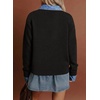 image:imageSidefeel Womens Collared Chunky Knit Pullover SweatersBlack