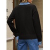 image:imageSidefeel Womens Collared Chunky Knit Pullover SweatersBlack