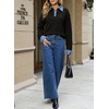 image:imageSidefeel Womens Collared Chunky Knit Pullover SweatersBlack