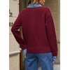 image:imageSidefeel Womens Collared Chunky Knit Pullover SweatersBurgundy