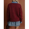 image:imageSidefeel Womens Collared Chunky Knit Pullover SweatersBurgundy