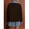 image:imageSidefeel Womens Collared Chunky Knit Pullover SweatersDark Brown