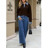 image:imageSidefeel Womens Collared Chunky Knit Pullover SweatersDark Brown