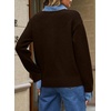 image:imageSidefeel Womens Collared Chunky Knit Pullover SweatersDark Brown
