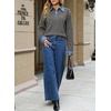 image:imageSidefeel Womens Collared Chunky Knit Pullover SweatersDark Grey