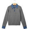 image:imageSidefeel Womens Collared Chunky Knit Pullover SweatersDark Grey