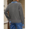 image:imageSidefeel Womens Collared Chunky Knit Pullover SweatersDark Grey