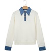 image:imageSidefeel Womens Collared Chunky Knit Pullover SweatersWhite