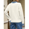 image:imageSidefeel Womens Collared Chunky Knit Pullover SweatersWhite