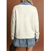image:imageSidefeel Womens Collared Chunky Knit Pullover SweatersWhite
