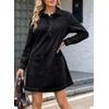 image:imageSidefeel Womens Denim Dress Casual Long Sleeve Jean DressBlack