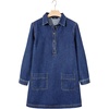 image:imageSidefeel Womens Denim Dress Casual Long Sleeve Jean DressDark Blue
