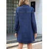 image:imageSidefeel Womens Denim Dress Casual Long Sleeve Jean DressDark Blue