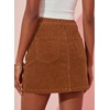 image:imageSidefeel Womens Fall High Waisted Corduroy Mini SkirtsDesert Gold