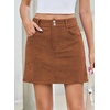 image:imageSidefeel Womens Fall High Waisted Corduroy Mini SkirtsDesert Gold