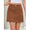 image:imageSidefeel Womens Fall High Waisted Corduroy Mini SkirtsDesert Gold