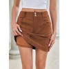 image:imageSidefeel Womens Fall High Waisted Corduroy Mini SkirtsDesert Gold