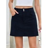 image:imageSidefeel Womens Fall High Waisted Corduroy Mini SkirtsNavy Blue