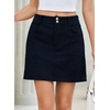image:imageSidefeel Womens Fall High Waisted Corduroy Mini SkirtsNavy Blue