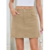 image:imageSidefeel Womens Fall High Waisted Corduroy Mini SkirtsParchment
