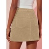 image:imageSidefeel Womens Fall High Waisted Corduroy Mini SkirtsParchment