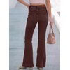 image:imageSidefeel Womens Flared Jeans High Waisted Denim PantsChicory Coffee