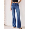 image:imageSidefeel Womens Flared Jeans High Waisted Denim PantsDark Blue