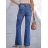 image:imageSidefeel Womens Flared Jeans High Waisted Denim PantsDark Blue