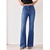 image:imageSidefeel Womens Flared Jeans High Waisted Denim PantsDark Blue