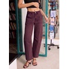 image:imageSidefeel Womens High Waist Stretchy Barrel Wide Leg JeansCoffee